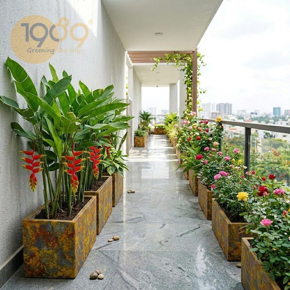 Chậu Decor Xi Măng Đá Mài – Giải Pháp Làm Đẹp Không Gian Đơn Giản Mà Sang chậu decor vân loan (5)